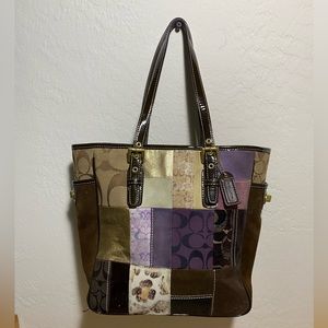 Coach patchwork tote purse